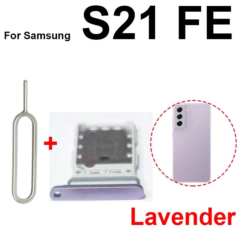 Sim Card Tray For Samsung S21 S21 Plus S21 Ultra S21FE G990 G990B/N Dual Sim Card Slot Tray Holder Sim Card Reader Parts