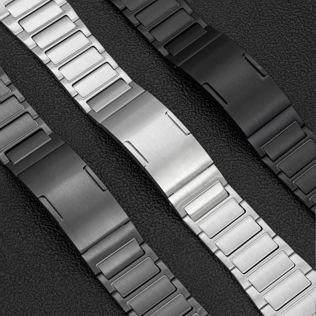 Suitable for Samsung Galaxy Watch Ultra 3-Bead Quick Release Stainless Steel Strap Folding Buckle Metal Watch Strap