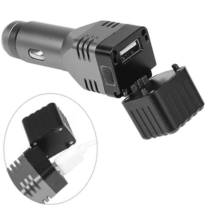 Rechargeable LED Flashlight with 12V Car Cigarette Lighter, 300Lumen Car Flashlight Torch Emergency Tool with Window Breaker