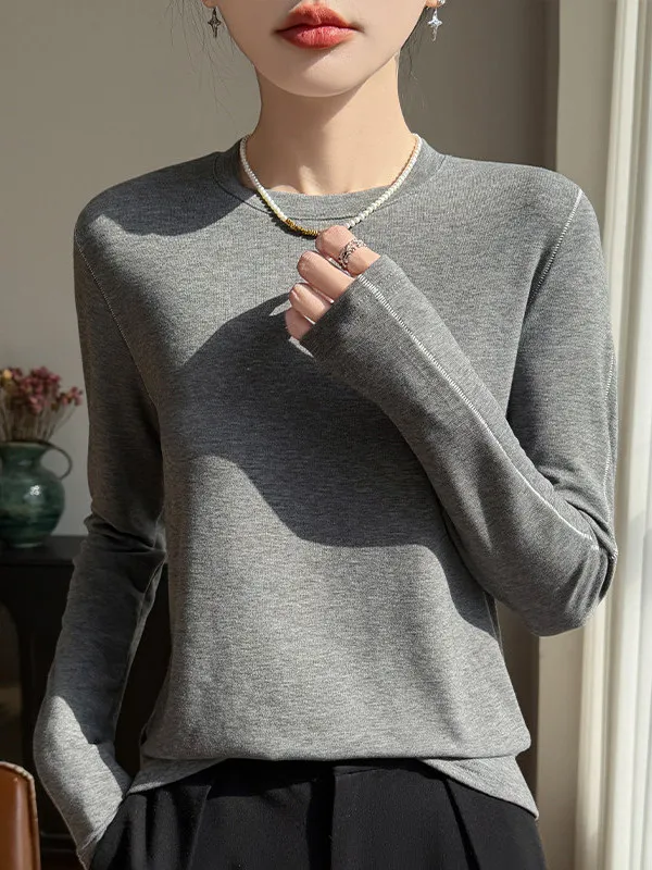 

Женский модный универсальный базовый свитер с эффектом похудения, свободного кроя, с длинными рукавами и круглым вырезом, весна 2026