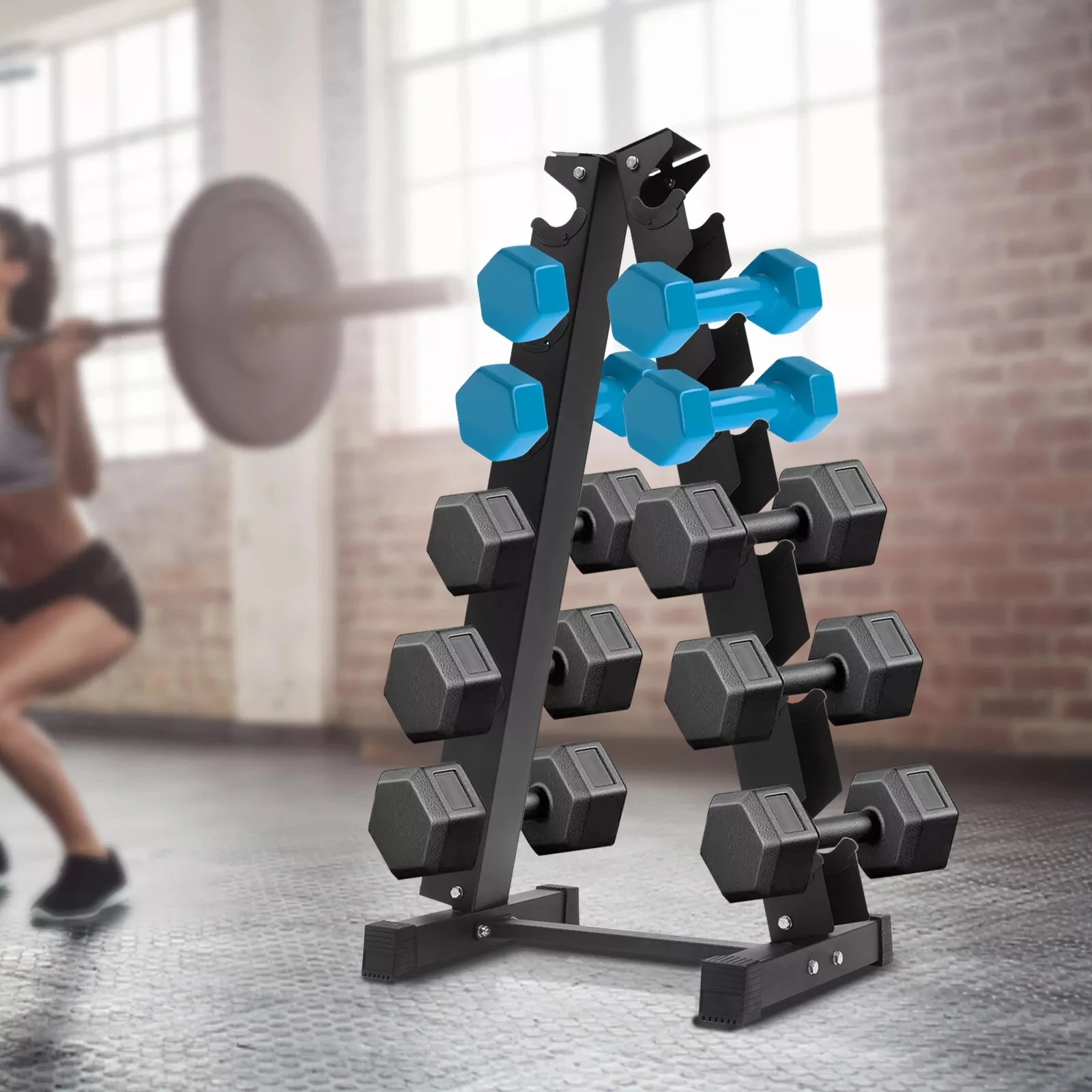 6-Pair Dumbbell Rack - Space-Saving, Durable, and Ideal for Home Gyms