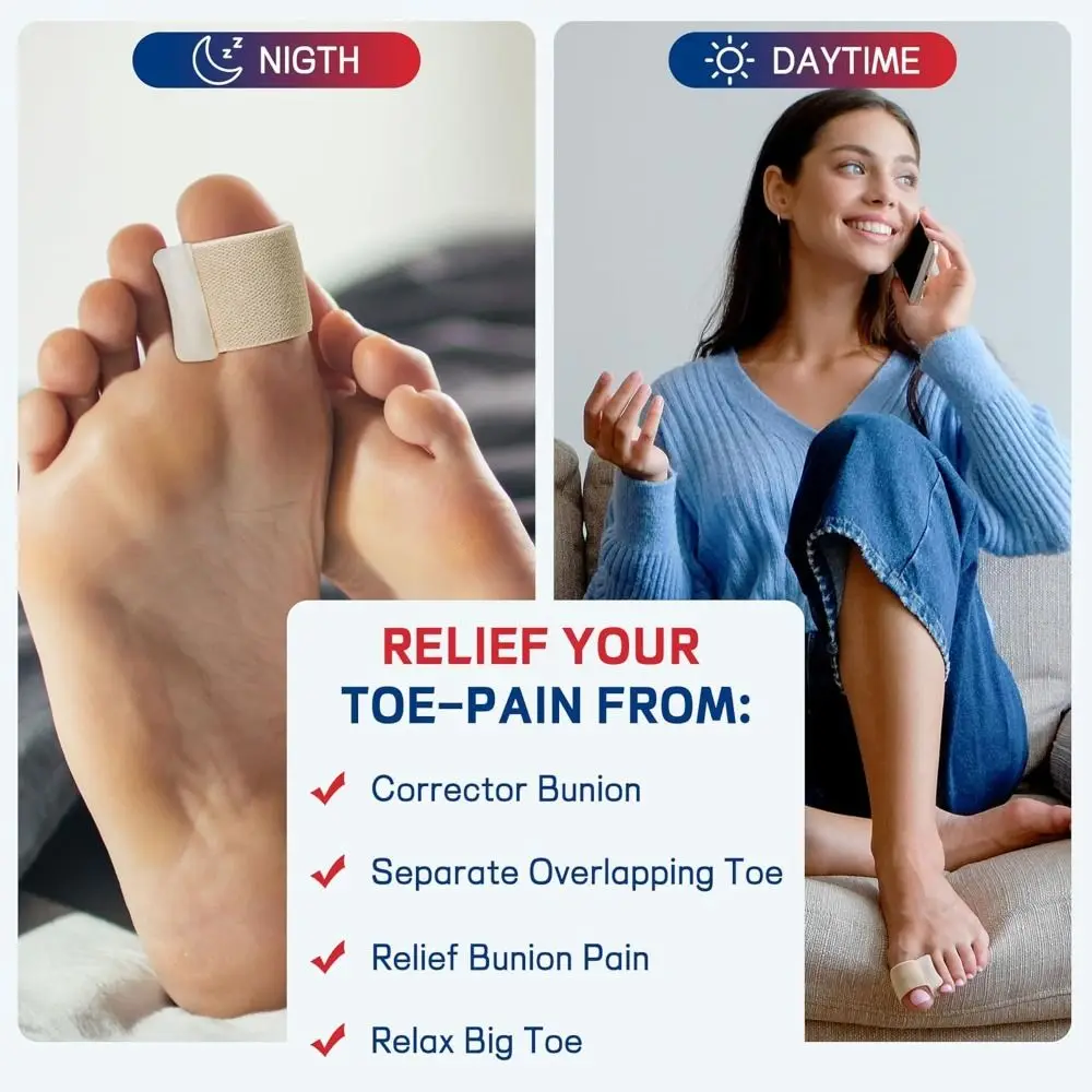 Hot Prevent Rubbing Toe Separator Relieve Pressure Big Toe Spacers Big Toe Straightener Women and Men