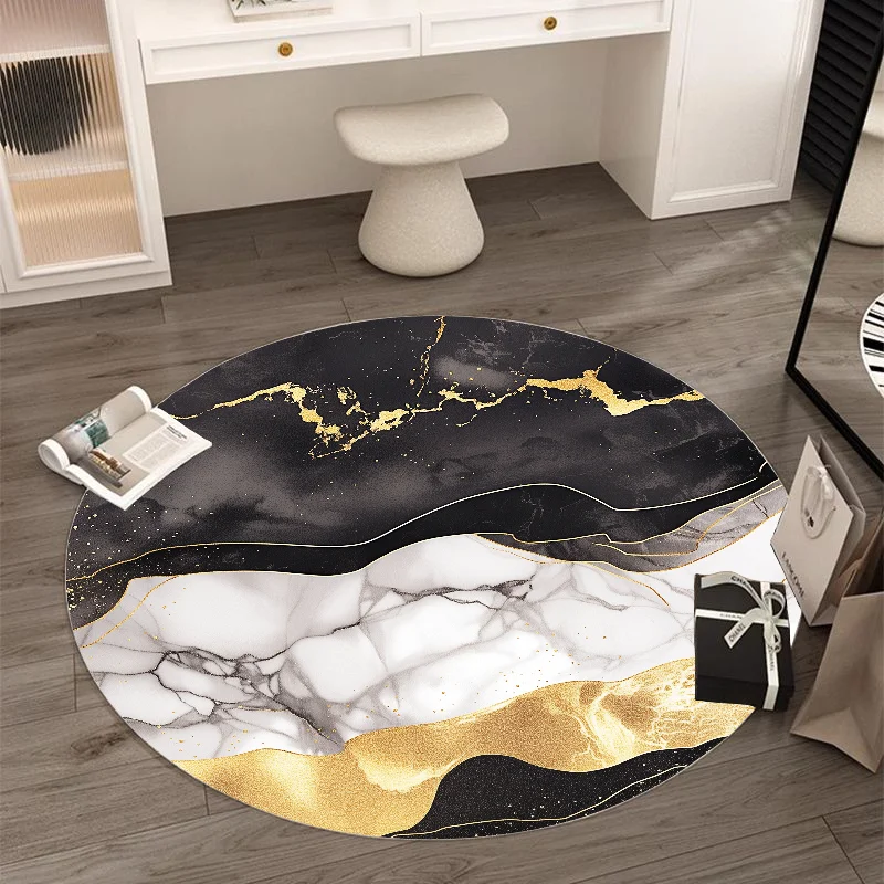 Modern Splash-ink Bedroom Decoration Rug Golden Abstract Carpets for Living Room Sofa Table Beside Decor Rugs Washable Mat ковер