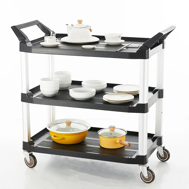 Hot Sale Factory Prices Hotel Restaurant Kitchen Equipment 3 Tier Plastic Service Cart Food Trolley