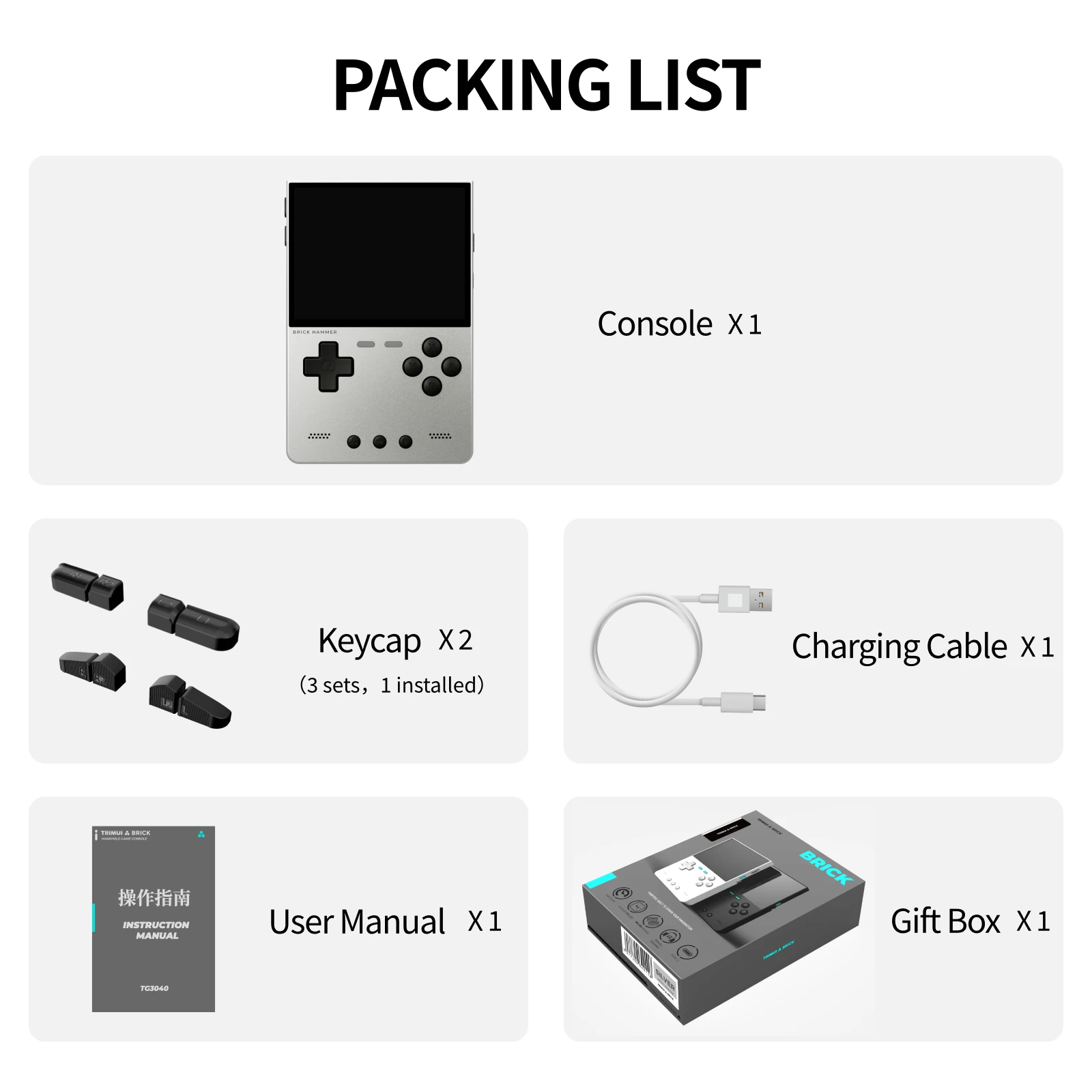 TRIMUI Brick Hammer Portable Handheld Game Player CNC Full Metal 3.2'' IPS Screen Retro Games Linux System Video Gaming Device image 3