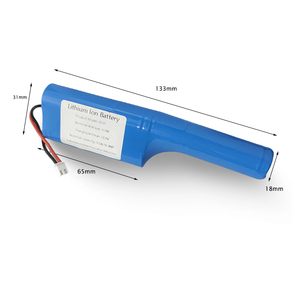 3S1P 10.8V 3000mAh Rechargeable Lithium Battery Pack Suitable for Inflation Pump Injection Pump