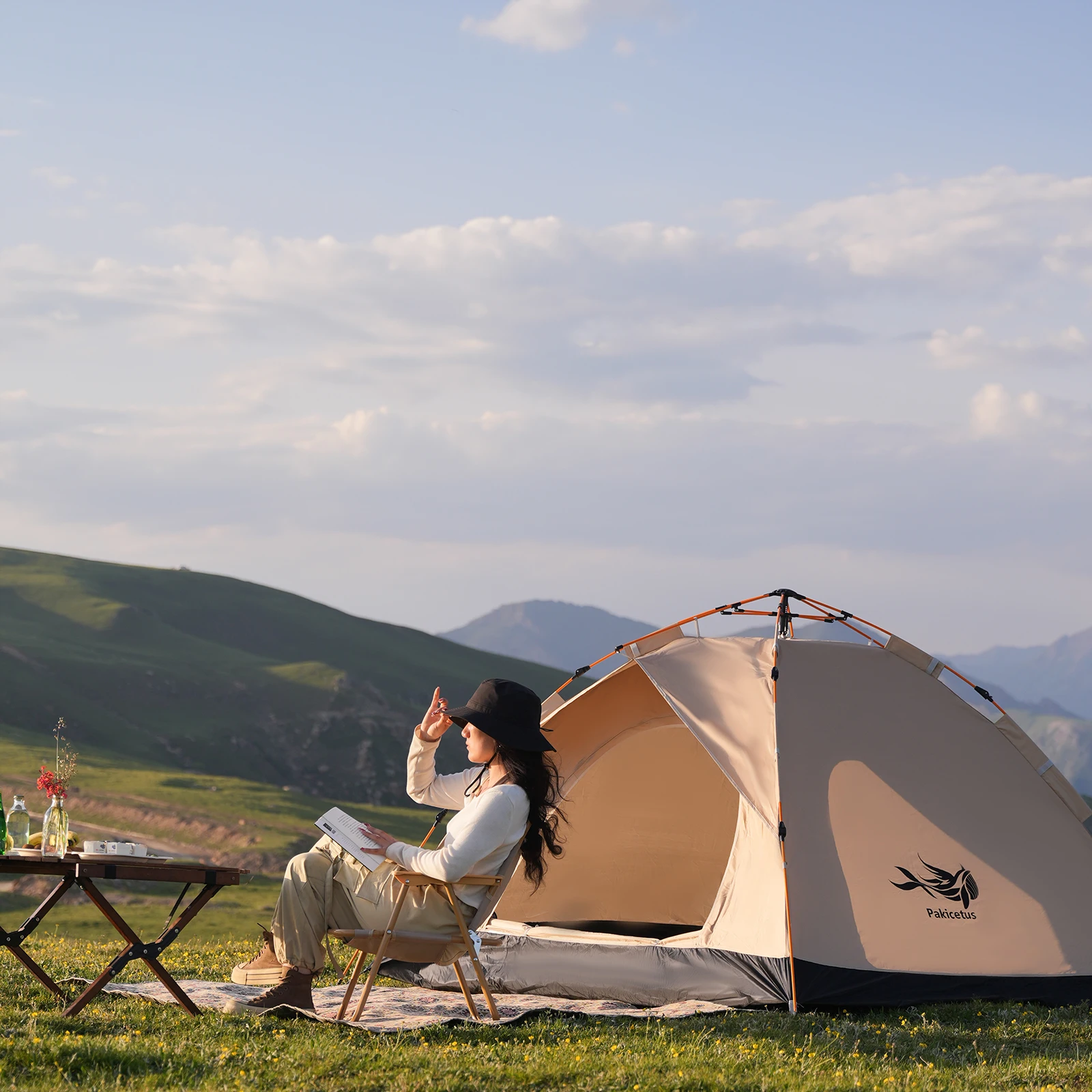 Tragbares Campingzelt, selbstfahrende Reise-Sofortzelte für Outdoor-Camping, Notfallzelt, 4-Personen-wasserdichtes Familienzelt – Detail 10