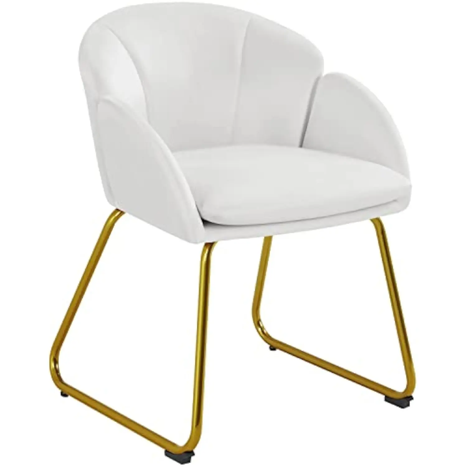 

Modern Velvet Vanity Chair Armchair, Flower Shaped Makeup Chair with Golden Metal Legs for Living Room/Makeup Room/Bedroom/Hom