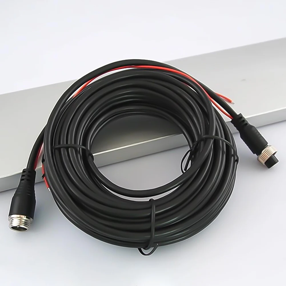 Backup Camera Cable 4PIN Video Power Aviation Extension Wire 10M 12M 15M 20M Shockproof for Reverse Rearview Monitor CCTV System