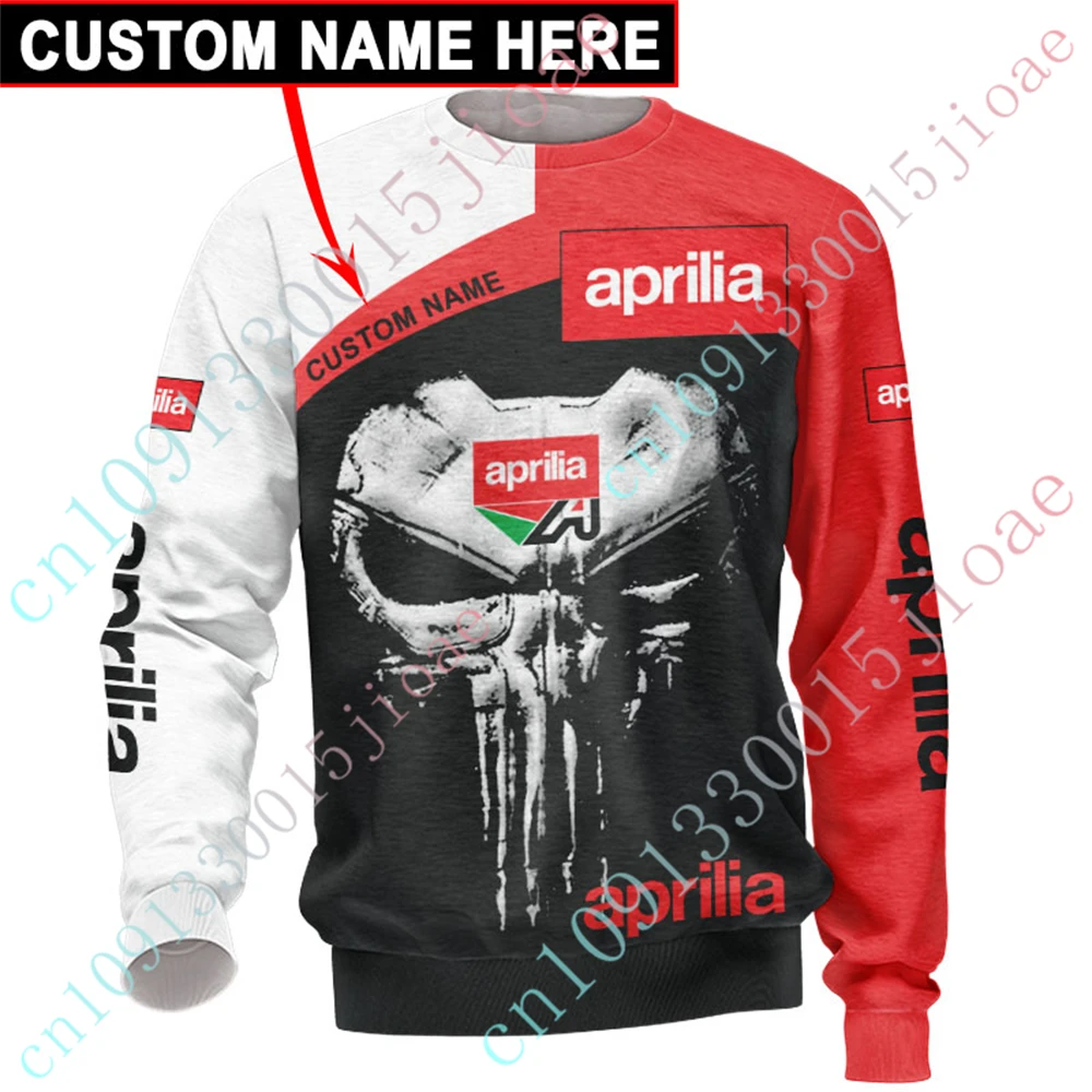 Aprilia Sweatshirt Anime T Shirt For Men Women Harajuku O Neck Long Sleeve Unisex Clothing Casual Oversized T-shirt Custom Logo