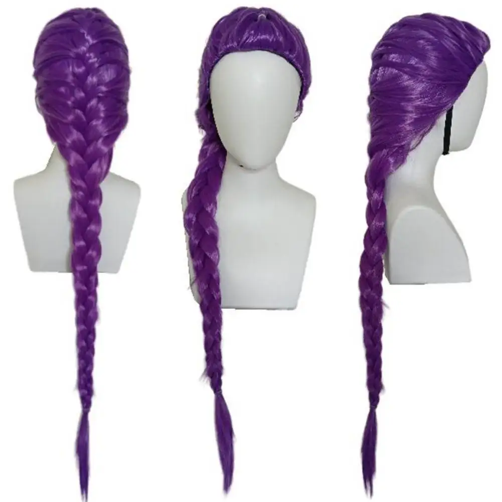 Lange geflochtene Perücken//Halloween Cosplay Requisiten//2025 Anime Kinder Cosplay Requisiten//Lila lange Perücke
