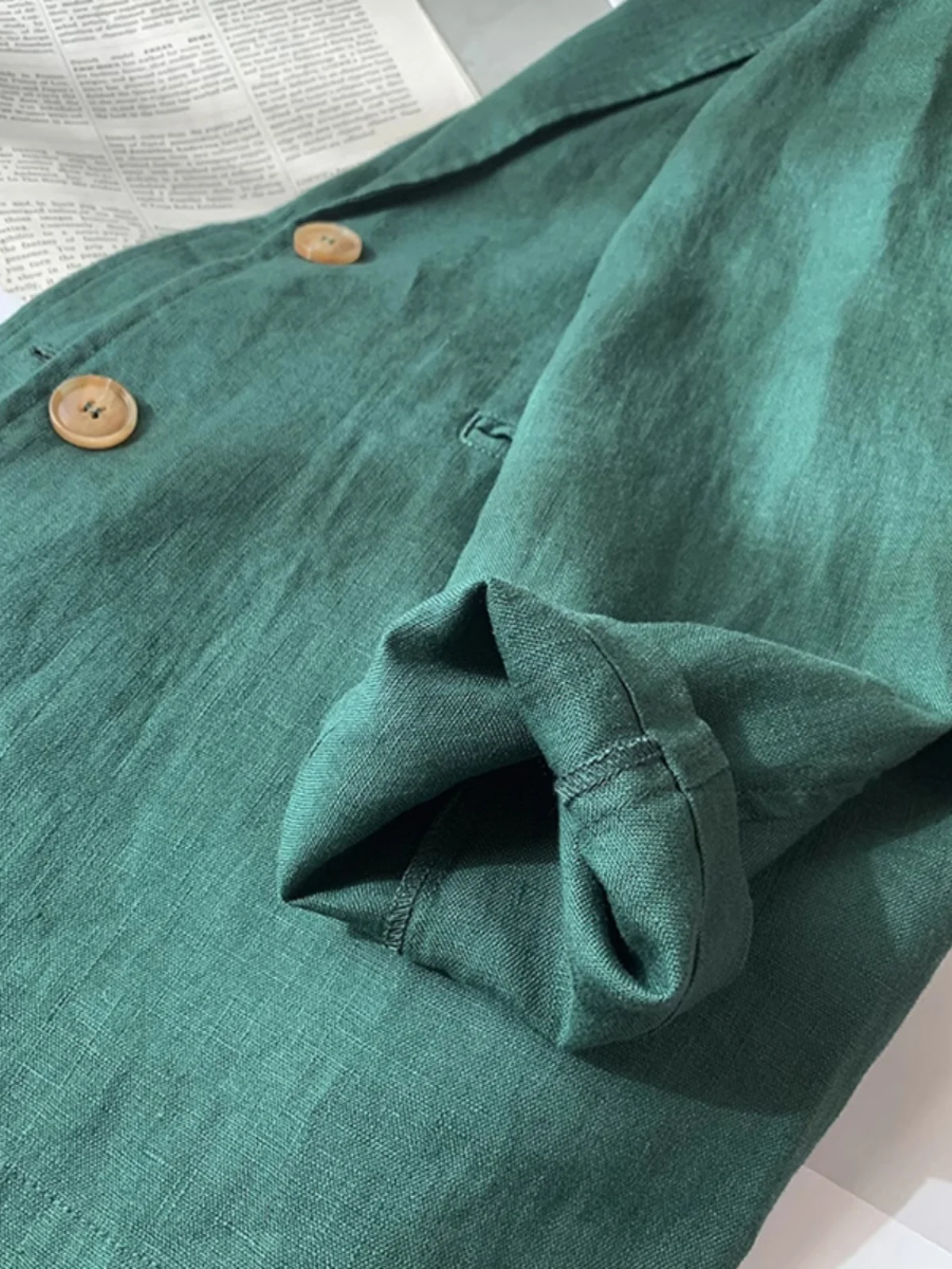 Ele coton lin costume Jaet femmes printemps automne ample décontracté Long Sve classique Sle simple bouton fermeture manteau