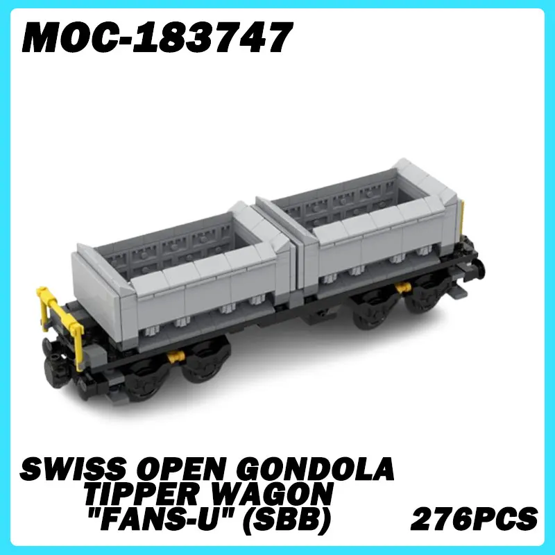 

MOC-183747 Train Series Swiss open gondola tipper wagon "Fans-U" (SBB) MOC Building Blocks DIY Model Bricks Toys Gifts 276PCS