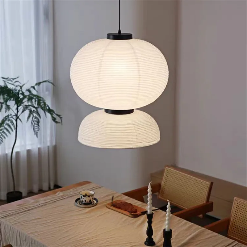 Noguchi Pendant Light Dining Room White Rice Paper Lantern Light for Restaurant Kitchen Island Wabi-sabi Loft Shop Hanging Light