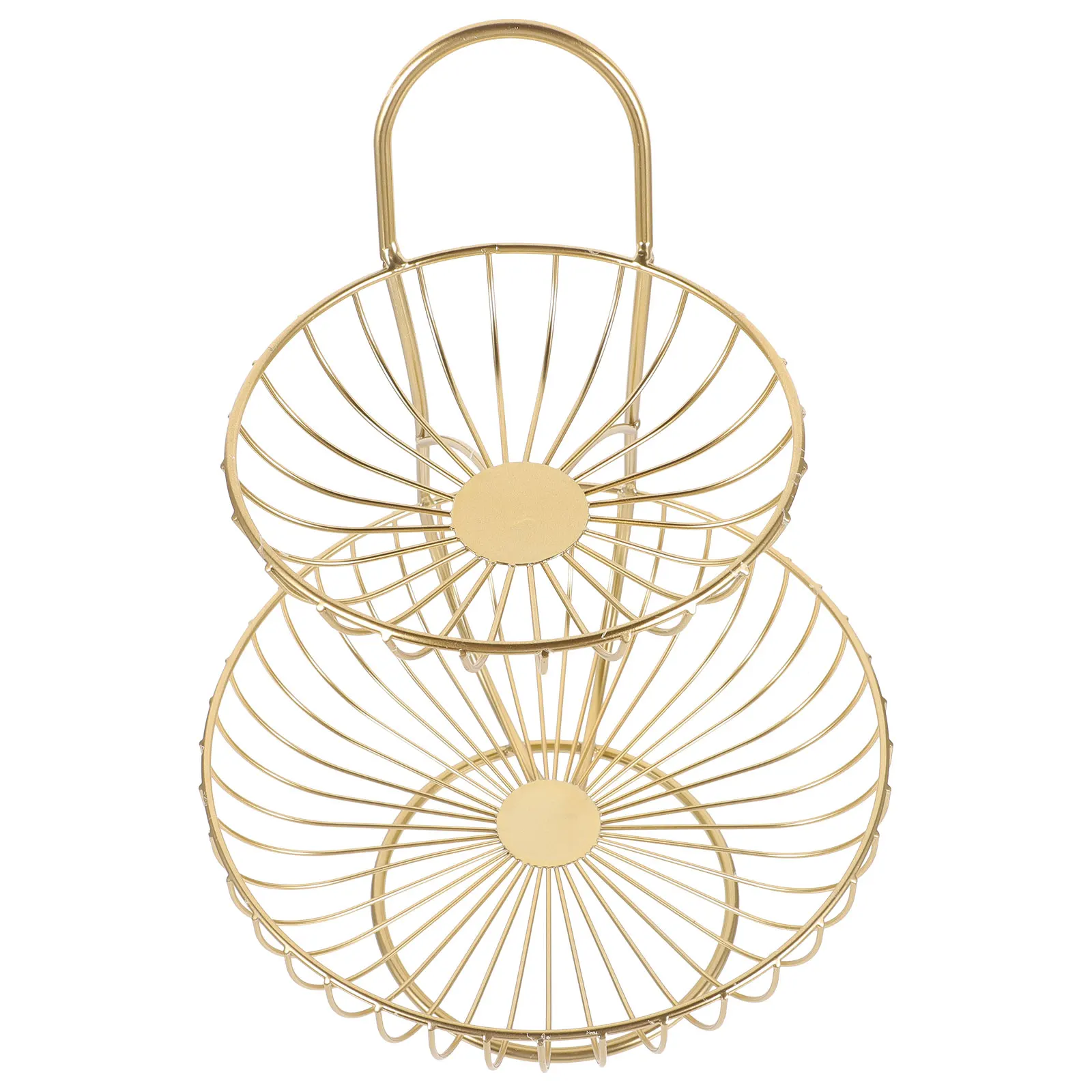 

Metal Fruit Basket Bowl for Kitchen Counter with Storage Baskets Table Multi-layer Plate