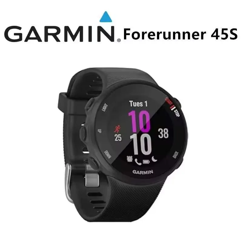 Reloj Garmin Forerunner 45S GPS Multifuncional para Correr al Aire Libre, con Monitor de Ritmo Cardíaco Óptico, Compatible con Múltiples Idiomas, 95% Nuevo