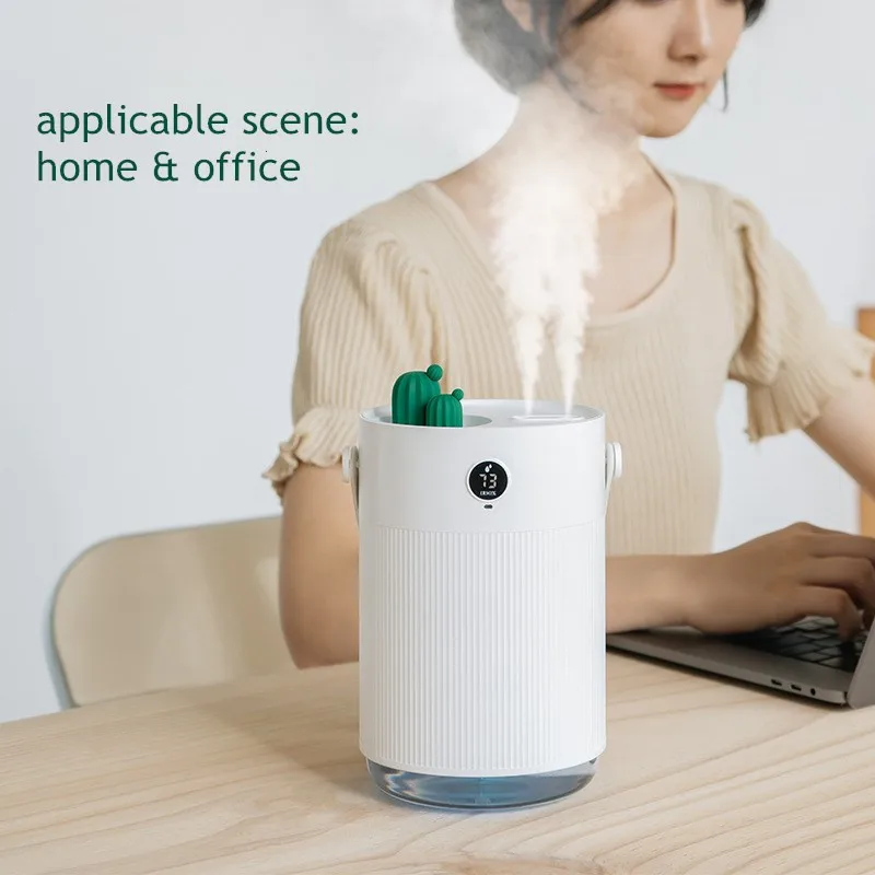 محمول 1000 مللي الصبار ذكي المرطب المنزل سيارة ضباب صانع مع الملونة ليلة USB مصابيح غرفة نوم مكتب رذاذ العطر