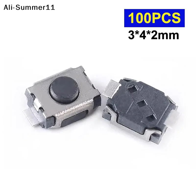 【Mm】100Pcs 3*4*2MM Micro Switch Button For C1 C2 C3 C4 C5 C6 C8 Car Remote Keys Tactile Push Button
