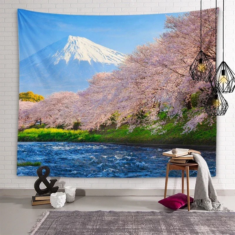 Seaside Sunset Sunset Scenery Tapestry Sunshine Forest Wall Decoration Tapestry Living Room Room Aesthetics Home Decoration