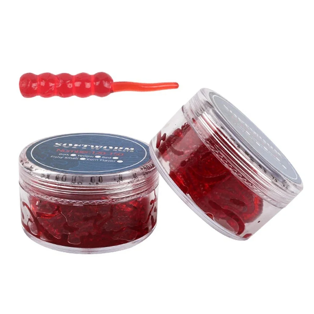 Dehnbarer Wurmköder, bissfest, Nadelschwanz, Barschköder, Angelköder, realistischer roter Wurmduft, Maisgeschmack, Angeln, weiches TPR