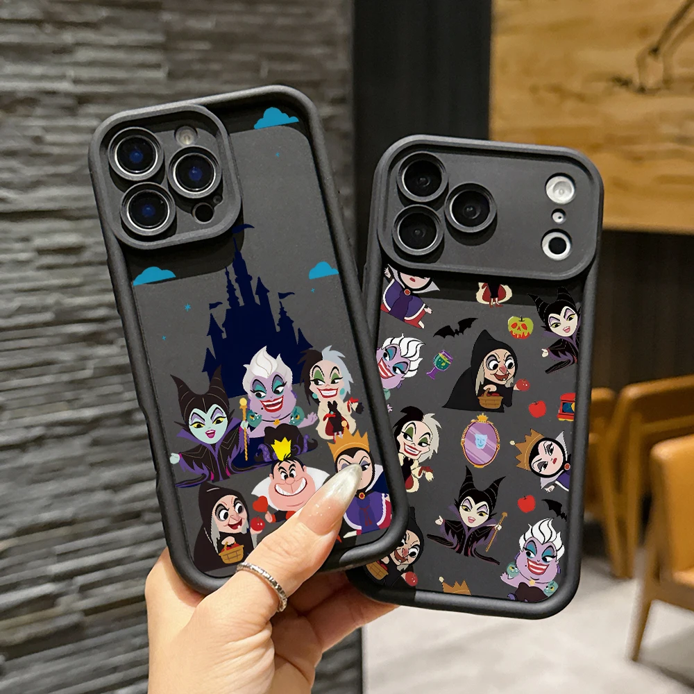 Coque de téléphone Disney Villains Sorcières en TPU souple pour Apple iPhone 17 Air 16 16e 15 14 Plus 13 12 11 Pro Max X Xs XR 8