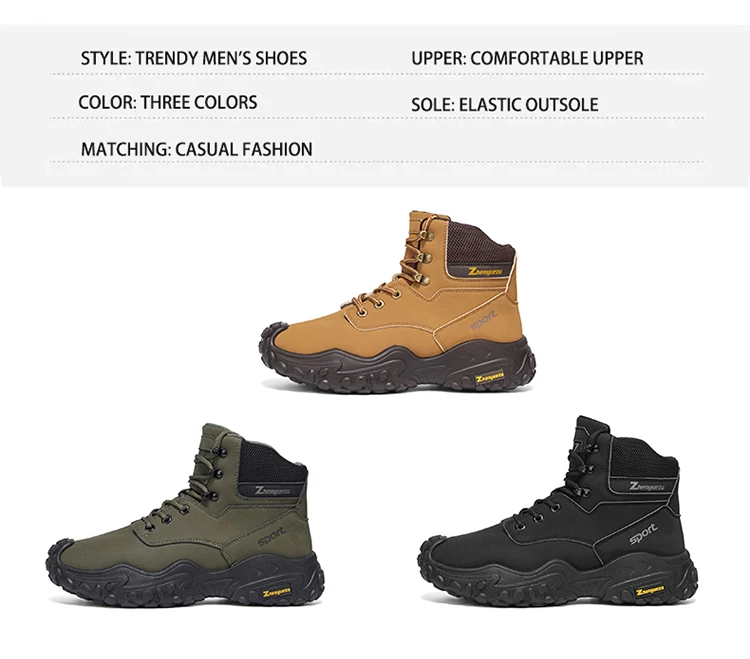 Outdoor-Wanderstiefel mit dicken, rutschfesten Sohlen, atmungsaktivem Mesh-Obermaterial, geeignet für Bergsteigen, Camping, Kiespfade und vollständig anpassbar für tägliche Outdoor-Wanderungen, mit Anti-Rutsch- und Stoßdämpfungseigenschaften – Detail 5