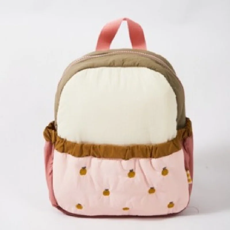 Children's backpack matching color cute apple embroidery kindergarten backpack Baby mini lightweight travel backpack