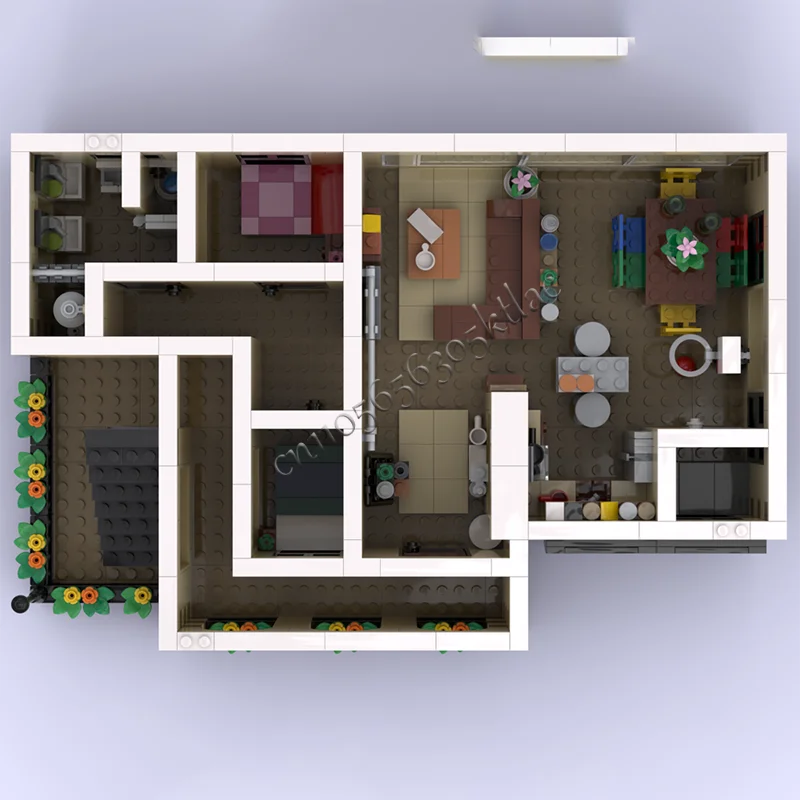 4154 Stück SitCom Suites Queer Eye Seinfeld und New Girl Baustein Architekturmodell Display Montage Geburtstag Geburtstagsgeschenk