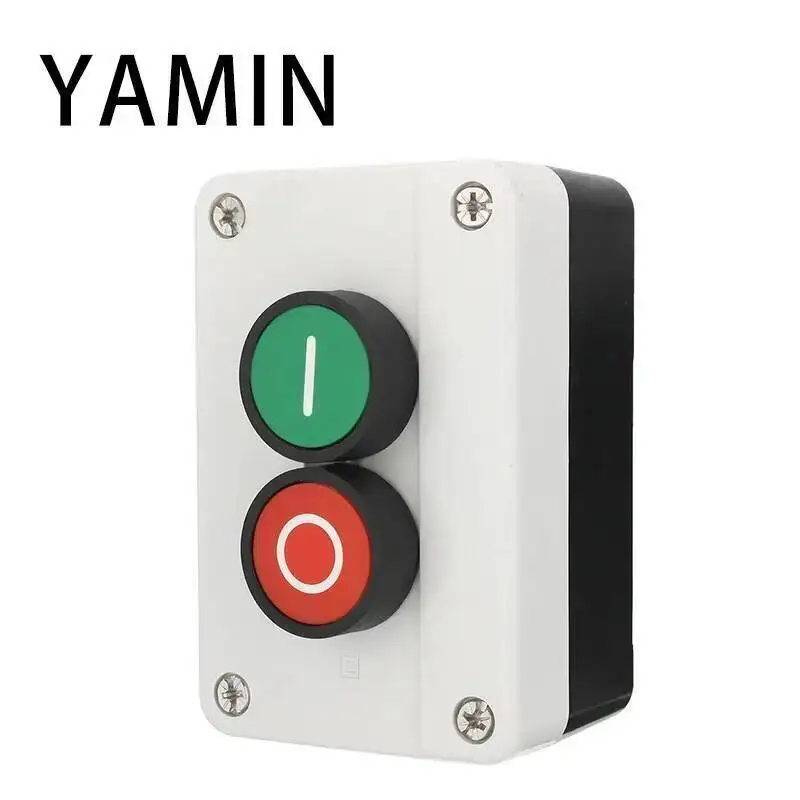 Push Button Station Switch With Box Momentary Reset Two Positions NO NC Remote Start Stop Motor Solenoid