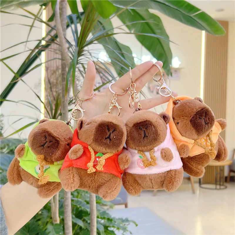 1-20PCS Capybara Plush Toy Keychain Water Pig Plush Doll for Backpack Hanging Christmas Gift Keychain Accesorios