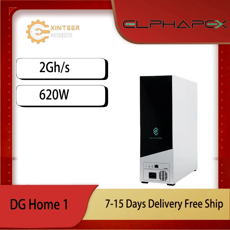 new DG Home 1 ElphaPex, with a maximum hash rate of 2Gh/s and a power consumption of 620W, mines the LTC