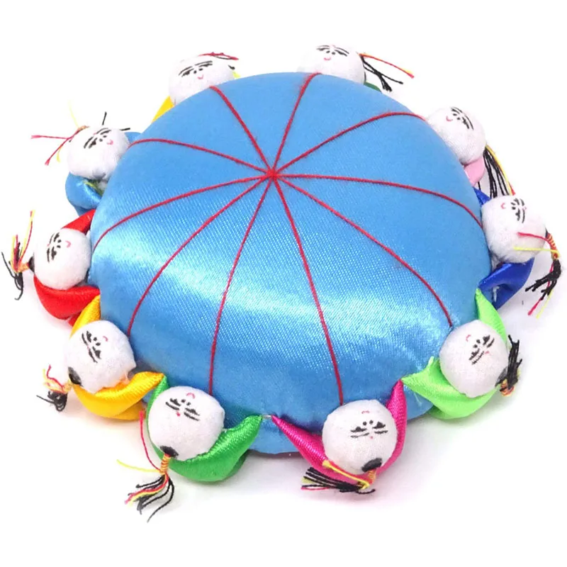 1Pcs Handmade Needle Pin Cushion Oriental Pin Holder Chinese Traditional Style Needle Pin Cushion with 10 Kids