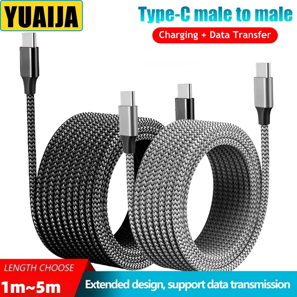 60W 1m/2m/3m/5m Dual-head Type-C Fast Charging Data Cable Mobile Phone Accessories Data Transmission for Samsung Huawei Millet