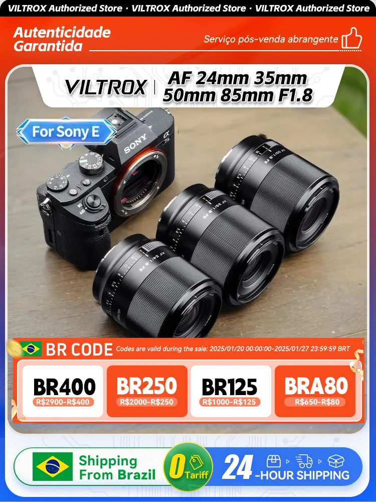 VILTROX 24mm 35mm 50mm 85mm F1.8 Full Frame Prime Large Aperture Portrait Auto Focus Camera Lens for Sony E  Sony E Mount A7C ii