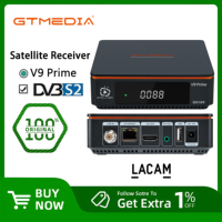 GTMEDIA V9 Prime Satellite Receiver DVB-S/S2/S2X 2.4G WIFI LACAM support 70W Claro 61W Satellite Decoder Good for chile,peru