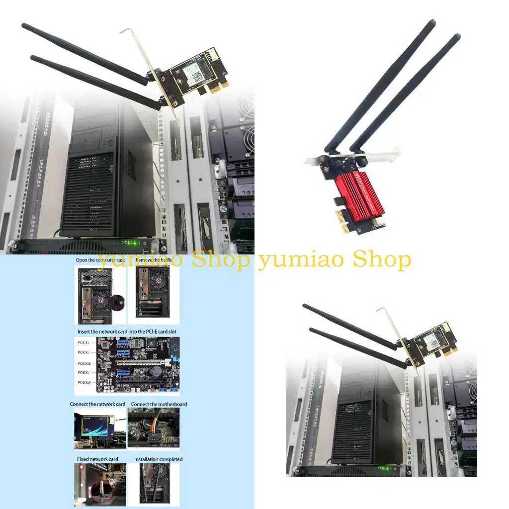 

587B 1200mbps Networking Card Double Band 2.4G/5Ghz PCIE Wireless Adapter For PC