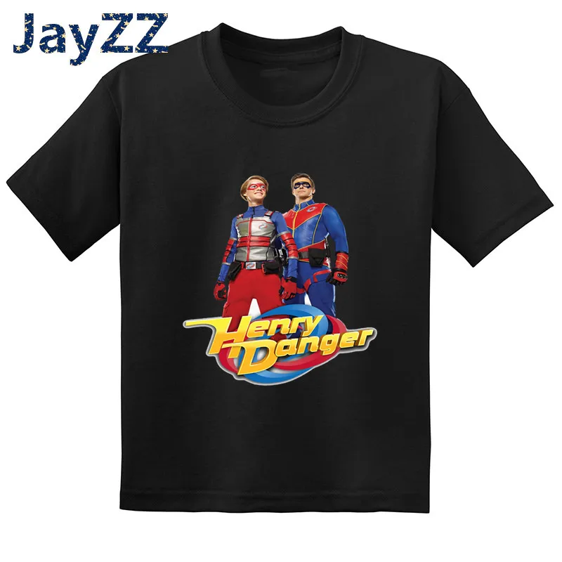 Kids Henry Danger Cartoon Funny T Shirt Fashion Children Clothes Baby Girls & Boys Summer Short Sleeve Black T-Shirt,GKT2308