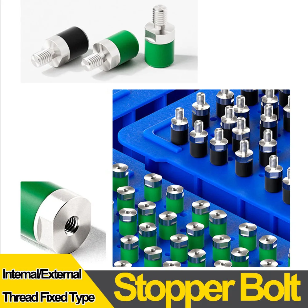 Polyurethane Fixed Stop Bolt Rubber Coated Screw Shock Absorbing Anti Collision Press Block For Automation Machinery