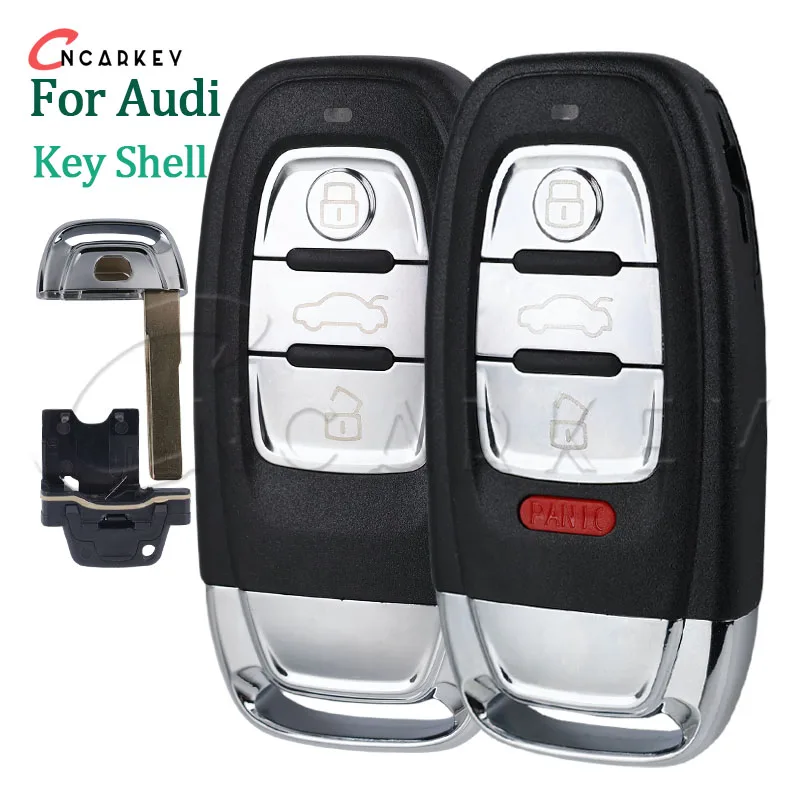 3 4 ปุ่มสําหรับ Audi A4l A3 A4 A5 A6 A8 Quattro Q5 Q7 A6 A8 Remote Key กรณีเชลล์ Fob เปลี่ยนรีโมทสมาร์ทกุญแจรถ Shell