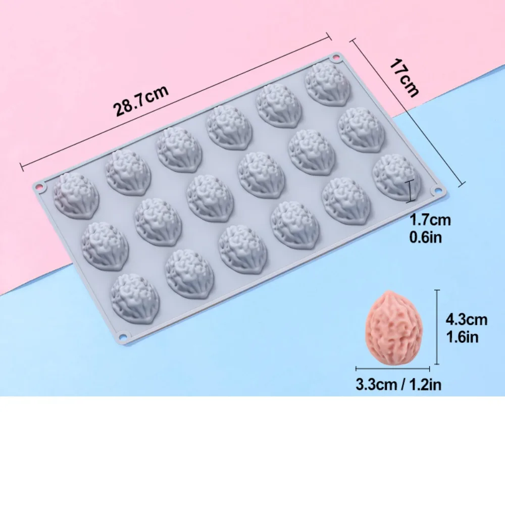 High Quality 18-Cavity Walnut Silicone Molds Nonstick Heat-Resistant 3D Walnut Cookie Molds DIY Reusable Baking Cake Mold Candy
