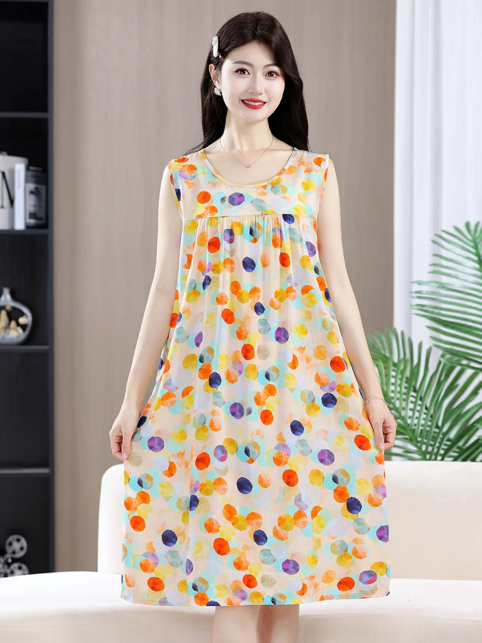 Damen Baumwoll-Seiden-Kleid, ä – Summer Clothing Over 60 Bewertung und Preis