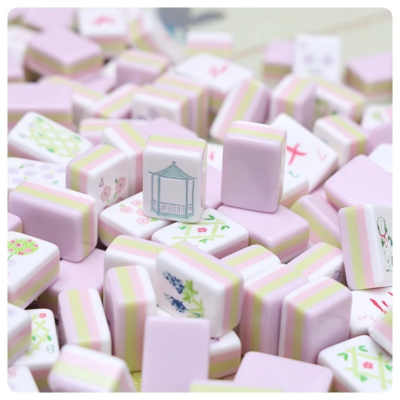 Hand-Crafted Acrylic 4-Player Mahjong Table, English Numbered, Creative Design, Chess and Card Games, Multi-Functional