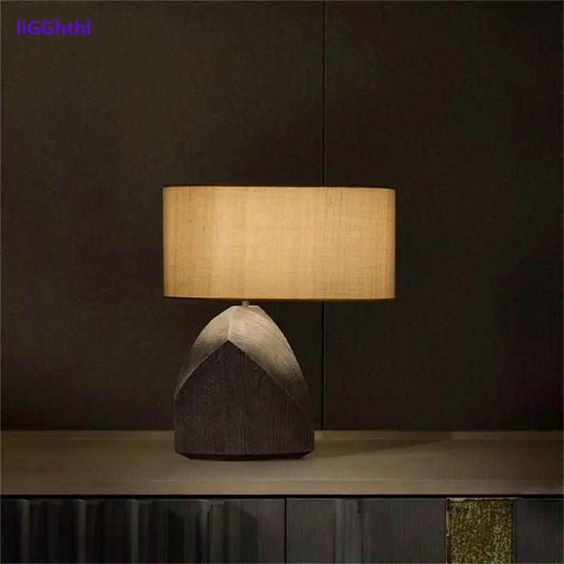 Modern Resina Especial Desk Lamp, Creative Fabric Art, Cabeceira Decoração Iluminação, Sala De Estar e Lâmpadas Do Quarto, Luzes De Mesa, AC85v-265v, E27