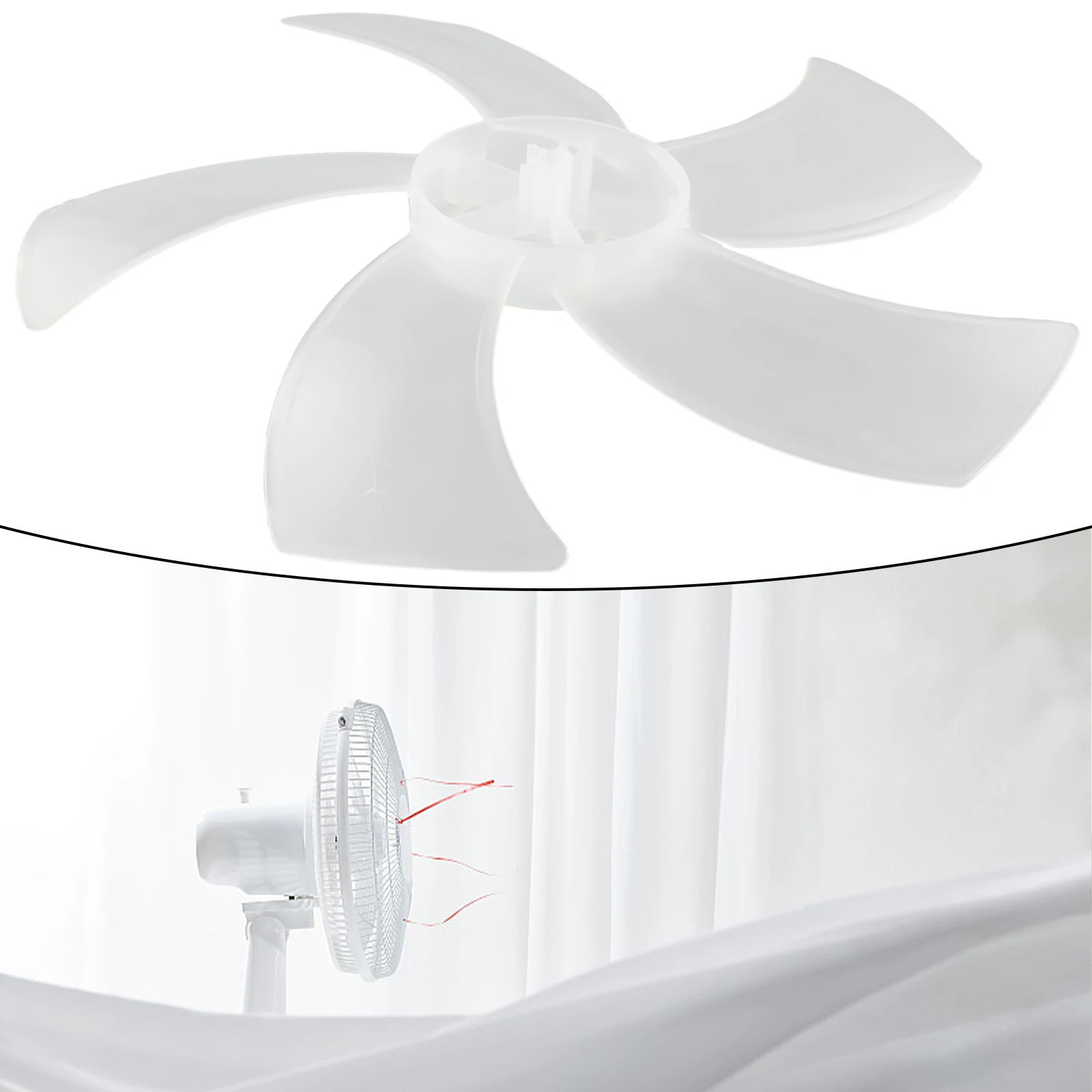 Lâmina de ventilador doméstico plástico, cinco folhas com tampa porca para pedestal, suporte de mesa transparente, acessórios Fanner, 12, 16, 18 Polegada, 1pc