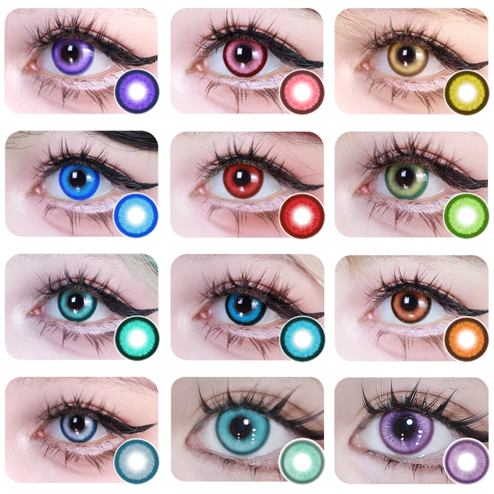 Lenti a contatto colorate graduate da 2 pezzi Halloween Anime Cosplay Softlens 14,2 mm