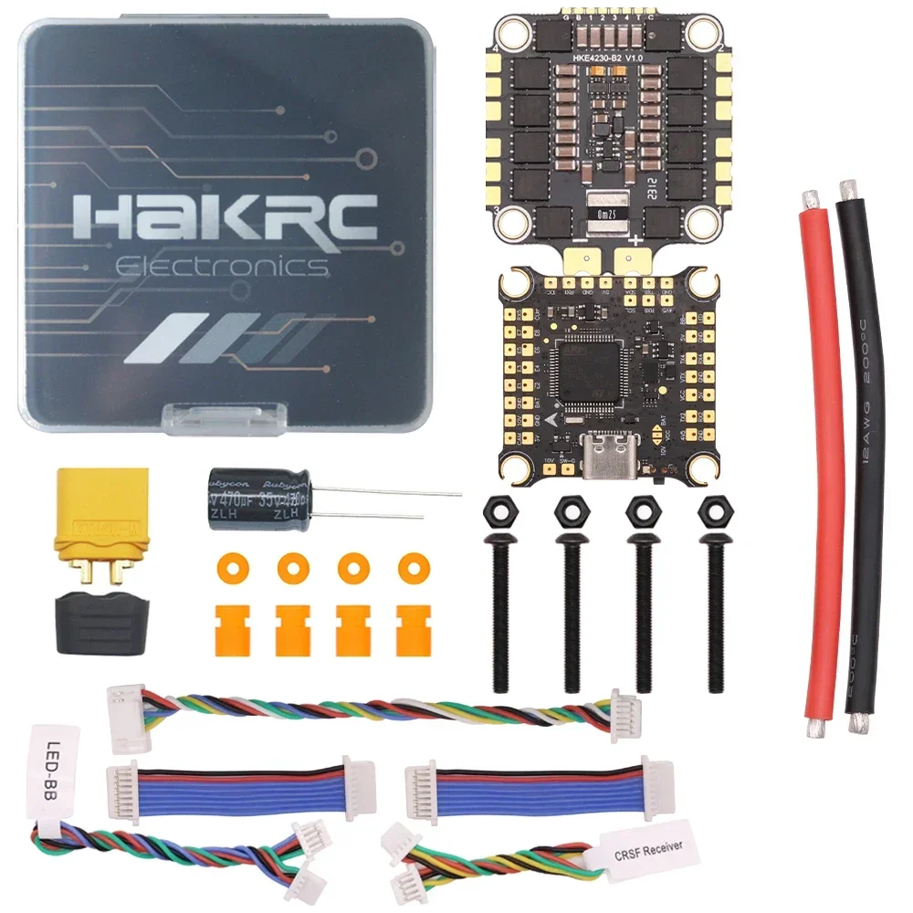 Controlador de vuelo HAKRC F405 V2 Stack F4 F4530V2 Dual BEC con 45A/50A/60A/65A 4 en 1 ESC sin escobillas para Dron de carreras con visión en primera persona RC