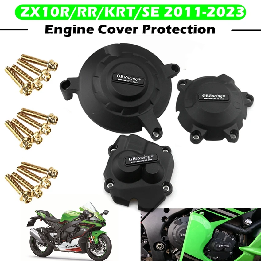 Motorcycles Engine Cover Protection Case GB Racing For KAWASAKI ZX10R / RR / KRT/SE 2011-2023 GBRacing Engine Covers