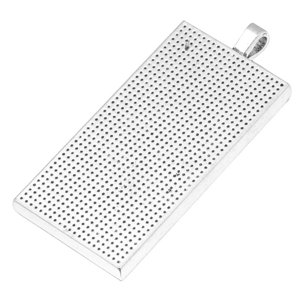 

10 PCS Retro Pendant Bottom Bracket Trays for Custom Jewelry Alloy Rectangle Vintage