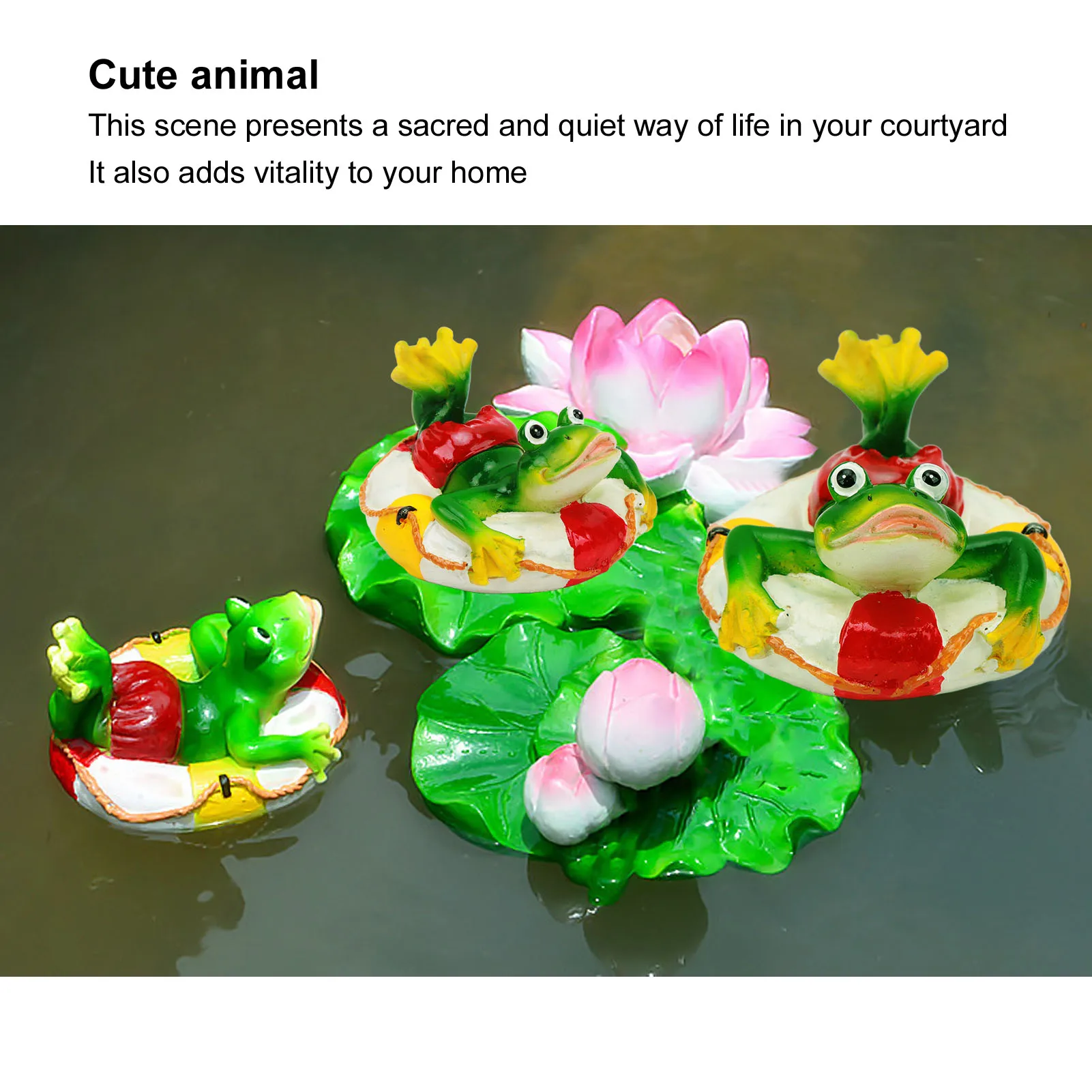 Frog Pond Ornaments Resin Colorfast Easy Float Water Floating Frog Garden Statue For Home Garden Yard Frog Lying On Tire