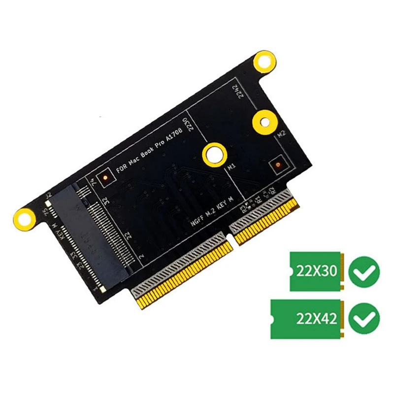 Adaptor SSD A1708, Nvme PCI Express PCIE ke NGFF M2 kartu adaptor SSD M.2 SSD untuk Apple Pro Retina 13In A1708 2016